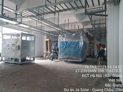 CẤP ĐIỆN, THÍ NGHIỆM VÀ LẮP ĐẶT TẠI CÔNG TY JA SOLAR PV VIỆT NAM - 给越南晶澳太阳能公司供电、测试及安装